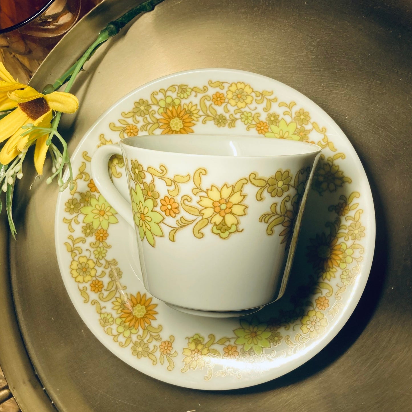 Noritake Summerville China Cookin Serve 2152 Made in Japan (Cup and saucer set of 3, creamer, and sugar bowl)